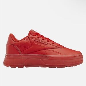 Reebok Club C Double Geo Platform sneakers in ‘Instinct Red’